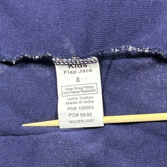 Lazy One‎ Kids Blue Moose Flapjacks Pajamas One Piece Size 8 Sleepwear - Picture 13 of 13